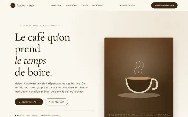 Projet café et restauration